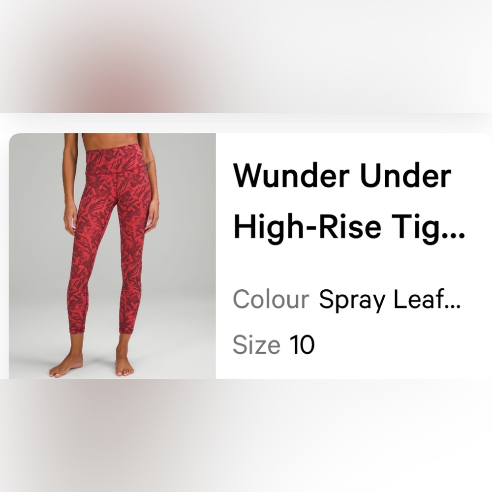 LULULEMON wunder under tight. Size 10. Like new condition. Worn a few times